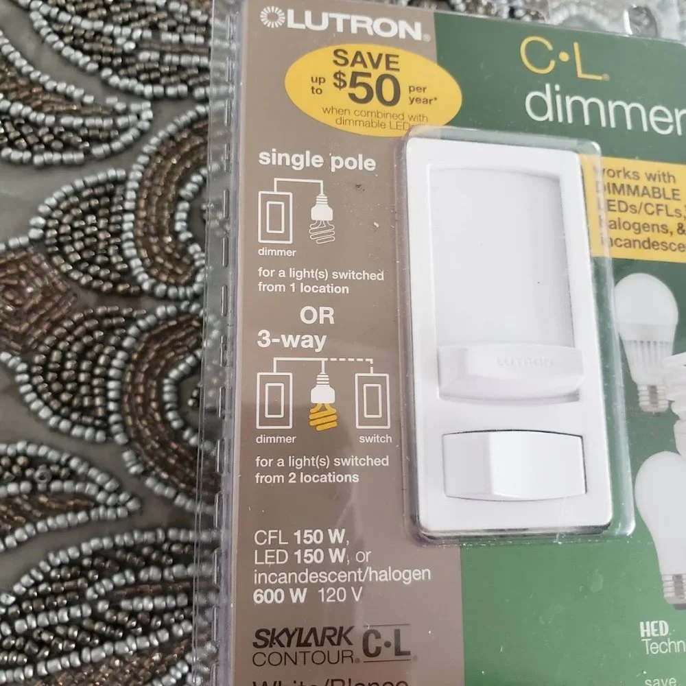 NEW 2X Lutron Skylark Contour LED Dimmer Light Switch 3-Way for Dimmable LED